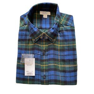 Croft & Barrow men's classic fit plaid woven flannel button-down shirt Size L